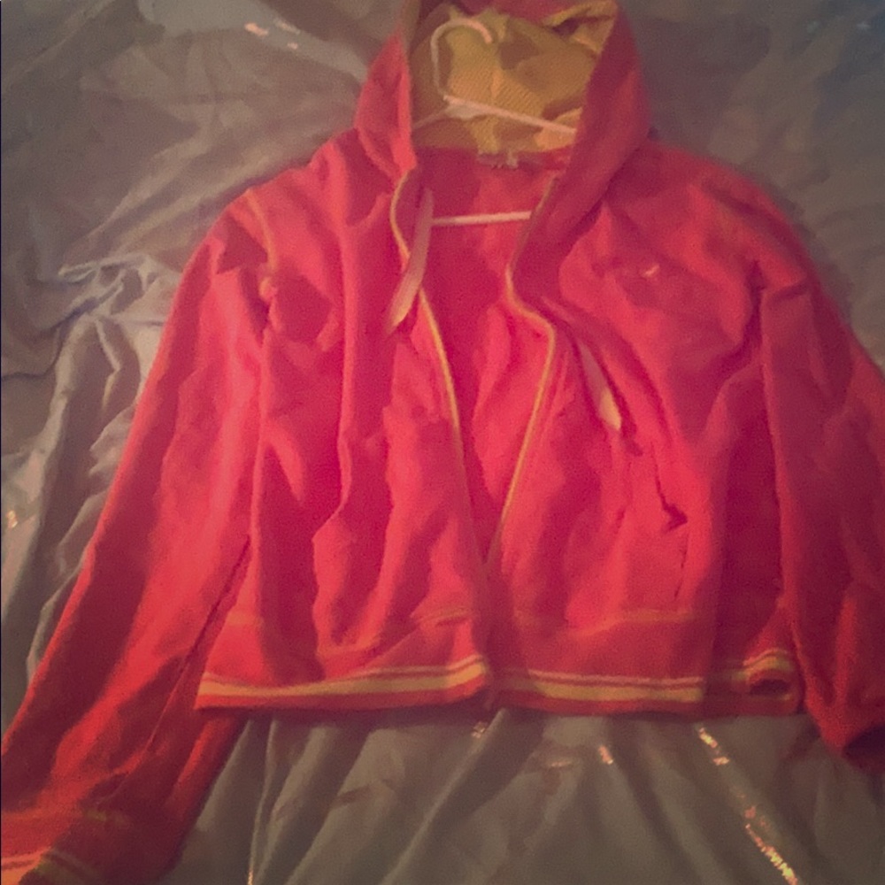 IZOD pink and yellow jersey hoodie
